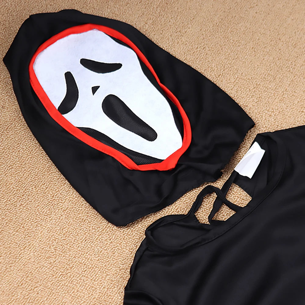 Halloween Scary Ghost Costume Death God Cosplay Attire Death Prop Masquerade Men's Horror Movie Carnival Party Wear