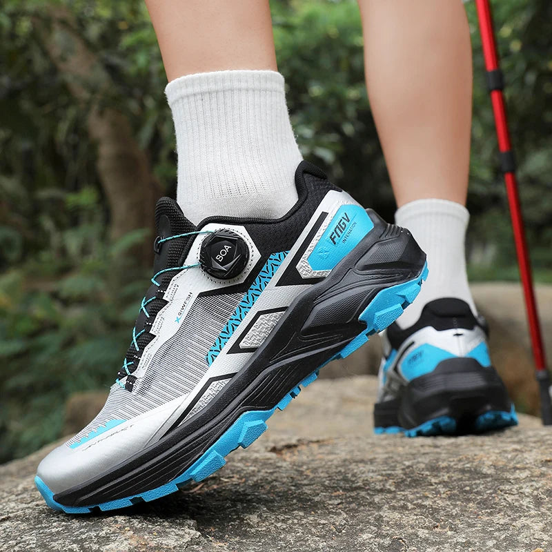 Men's Stylish Outdoor Hiking Shoes Hard-wearing Trekking Sneakers with Plush Warm Lining for Winter Male Footwear