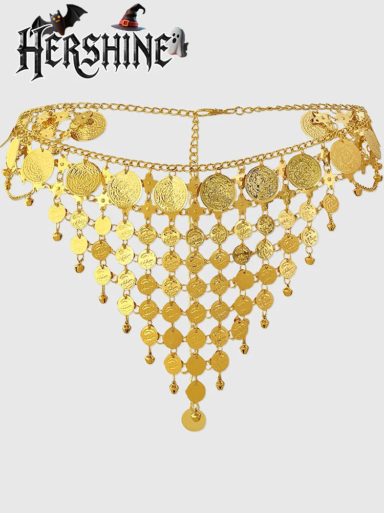 HERSHINE Women's Fashionable and Sexy Sequined Waist Chain, Bohemian Style Party Performance Accessory,spring，summer，Christmas