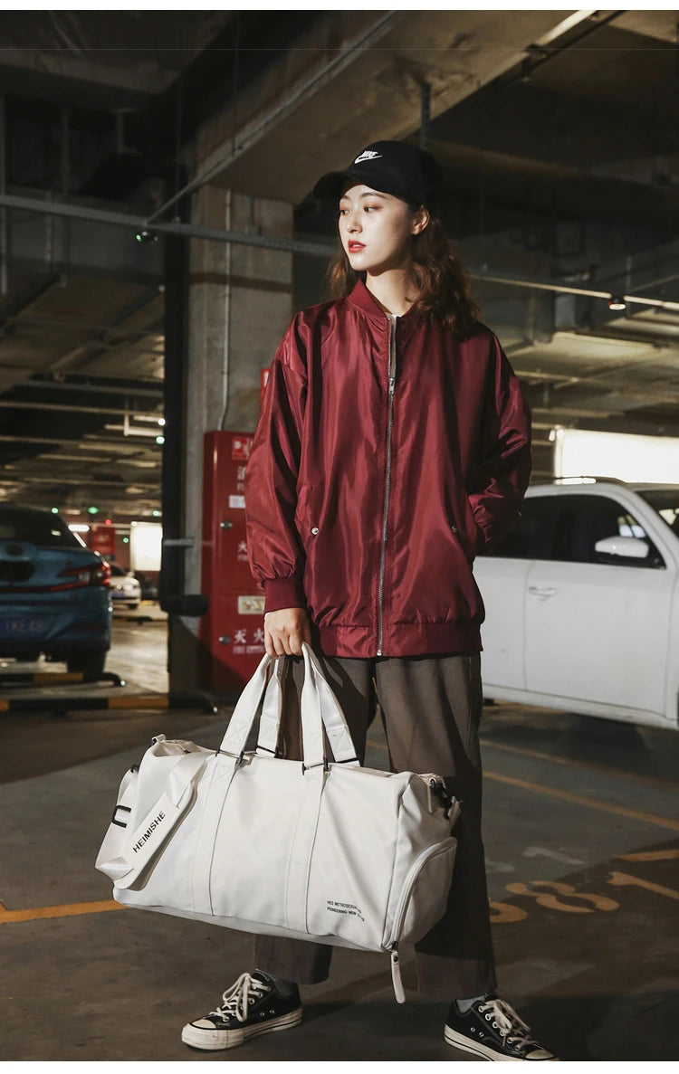 Men Gym Bag custom logo Large Dry And Wet Fitness Handbag Male Female Sports bag personality customization PU Leather Travel bag