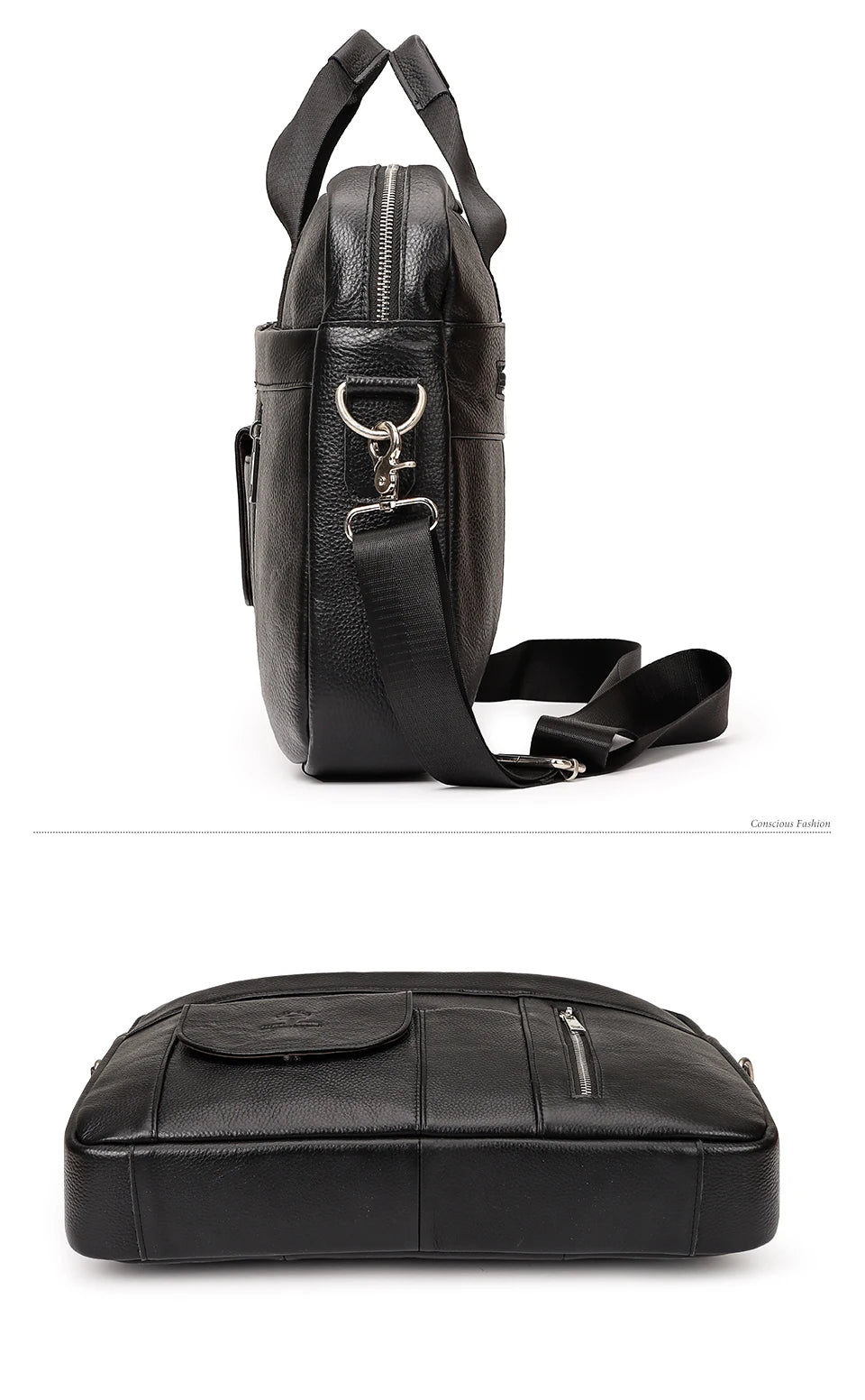 HUMERPAUL Men's Briefcase Bag Top Layer Leather Handcrafted Laptop Bag with Multiple Compartments Business Shoulder Messenger