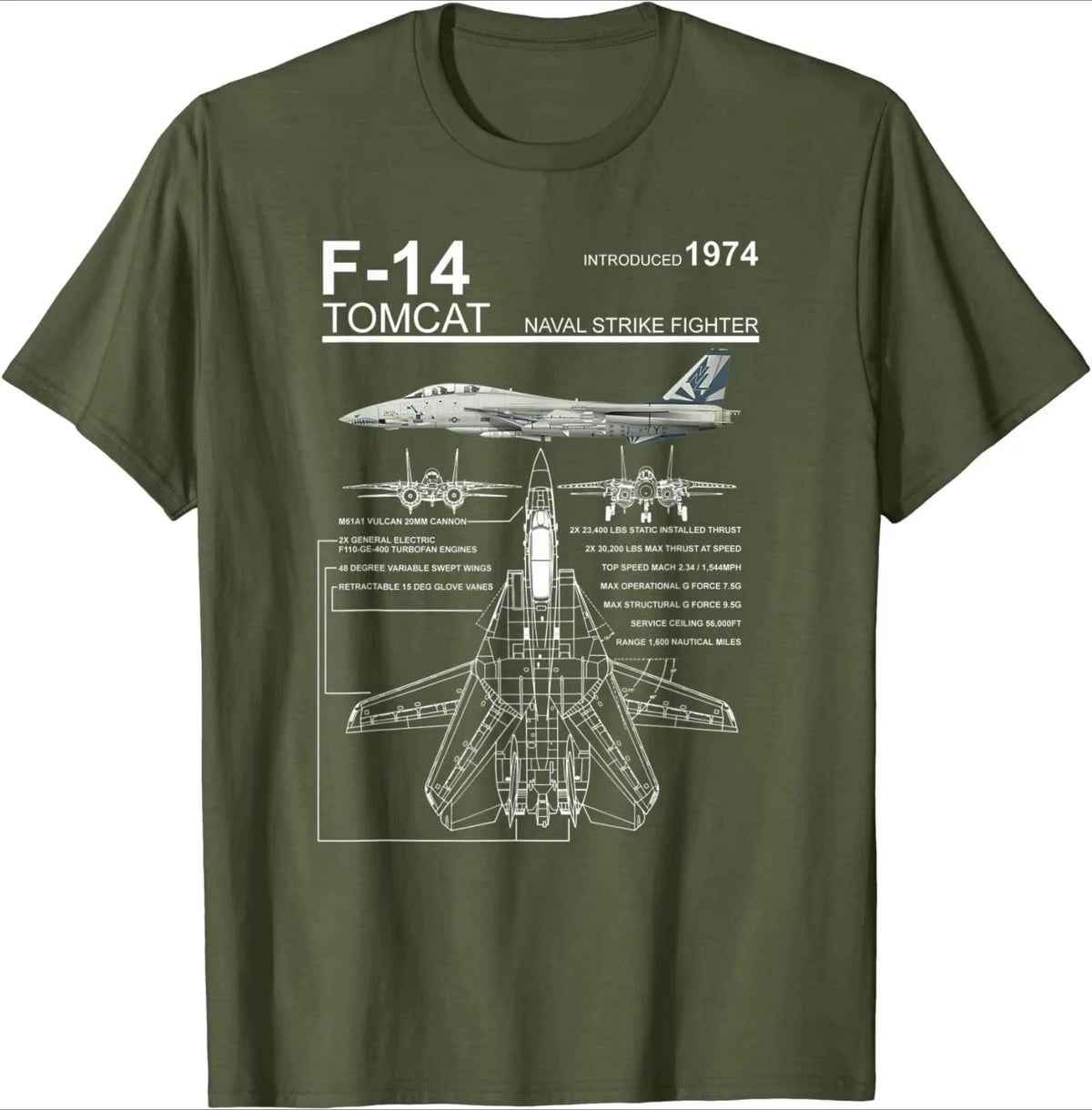 F-14 Tomcat Naval Fighter Jet Diagram Men T-Shirt Short Sleeve Casual Cotton O-Neck T Shirt