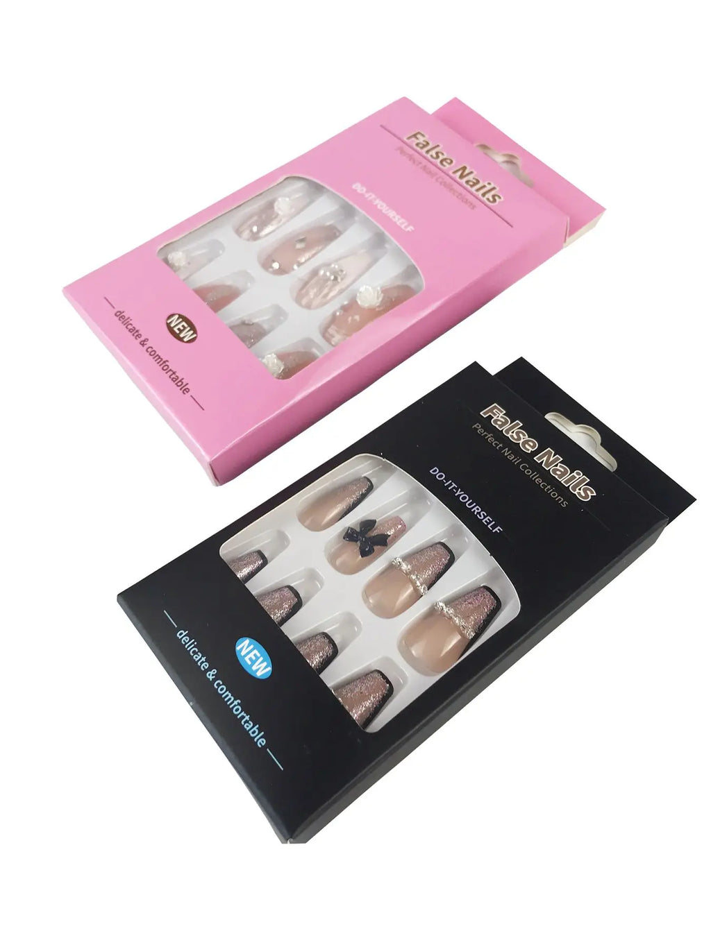 Press On Fake Nail Packaging Box Custom Private Logo Empty Paper Package Wholesale  Nails Tip Box Empty With Tray