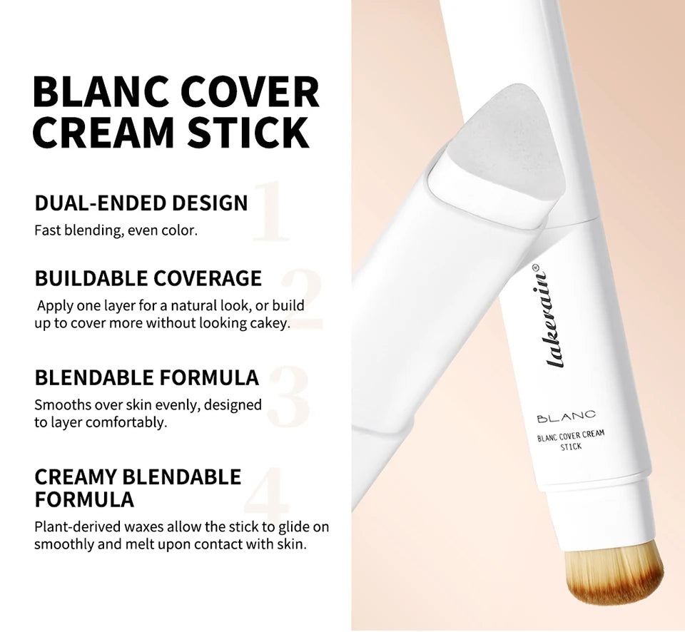 Lakerain Triangular Color-changing Foundation Stick With Brush Smooth Matte Natural Concealer Invisible Pore Foundation Cream