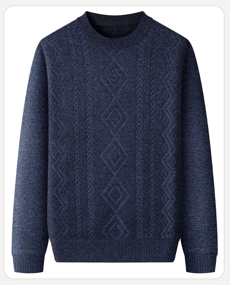 Sweater Men Mock Neck Casual Knitted Pullover Solid Color Warm Regular Fit Sweater Pullovers Mens Sweatwear