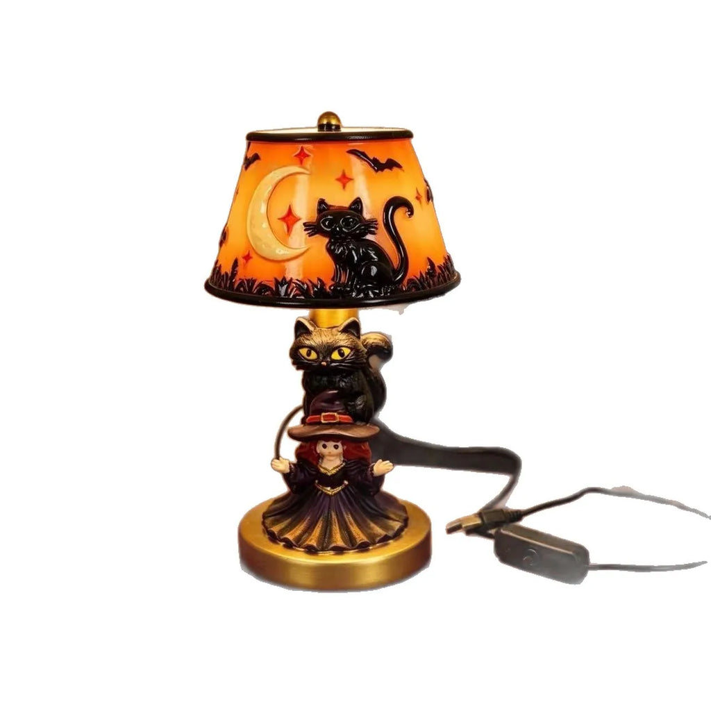Halloween glowing ghost bat pumpkin desk lamp resin craft ornament pumpkin decoration ornament