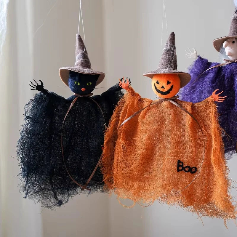 Cute Halloween Witch Pendant Halloween Decoration Home Decor Pumpkin Ghost Witch Hanging Pendant Halloween Creative Decoración
