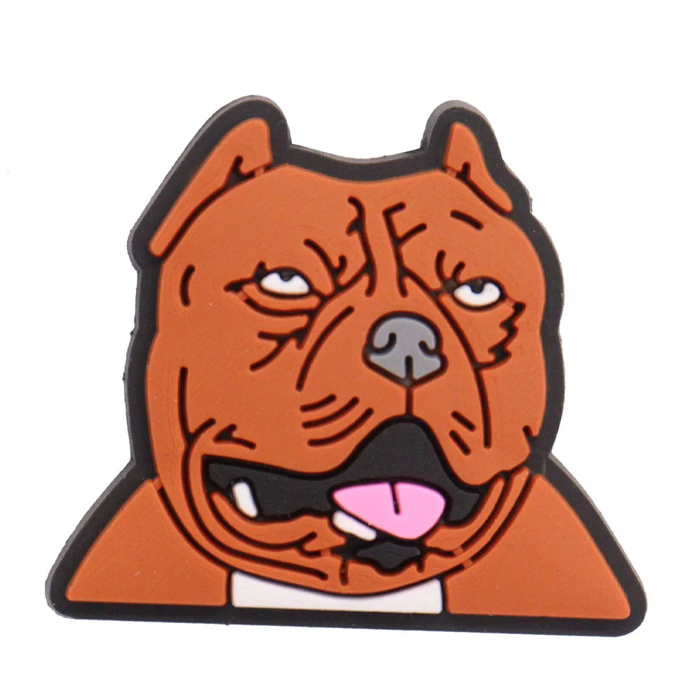 1PCS PVC Kawaii Animal Kinds Of Dog Mom Dad Sandals Shoe Decoration Charms Fit Wristbands Buckle Slipper Accessories Xmas Gifts