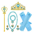 Princess Girls Anna Elsa Accessory Costume Photography Props Gloves Tiara Angle Fairy Wand Jewelry Set Fancy Dress Role Play