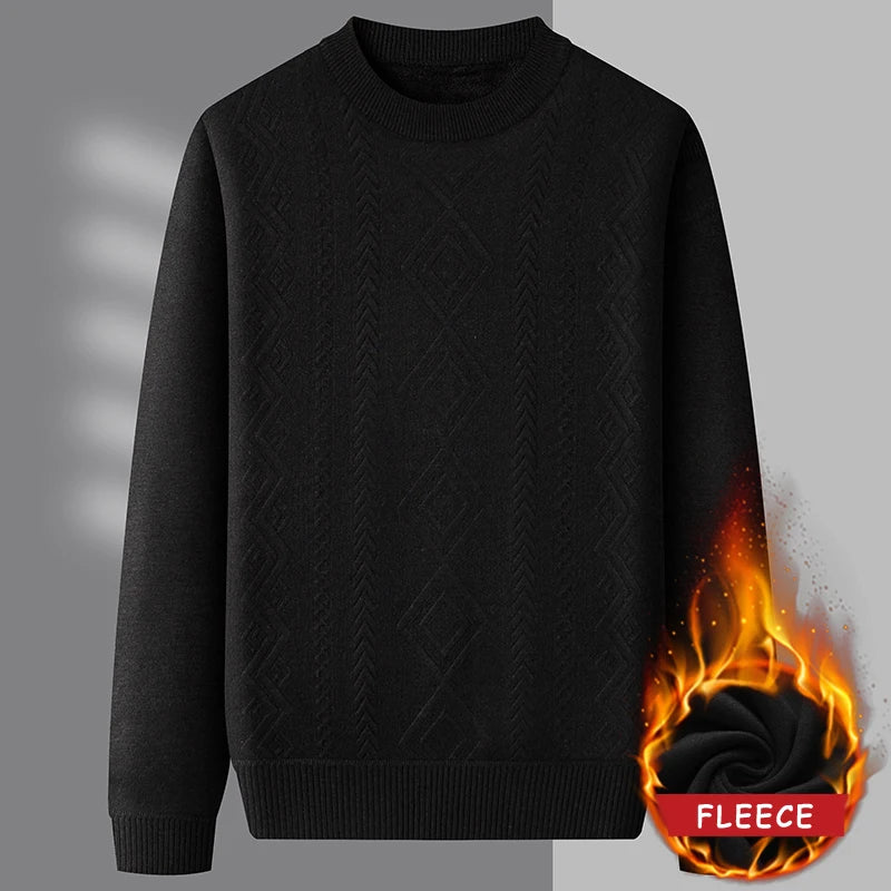 Sweater Men Mock Neck Casual Knitted Pullover Solid Color Warm Regular Fit Sweater Pullovers Mens Sweatwear
