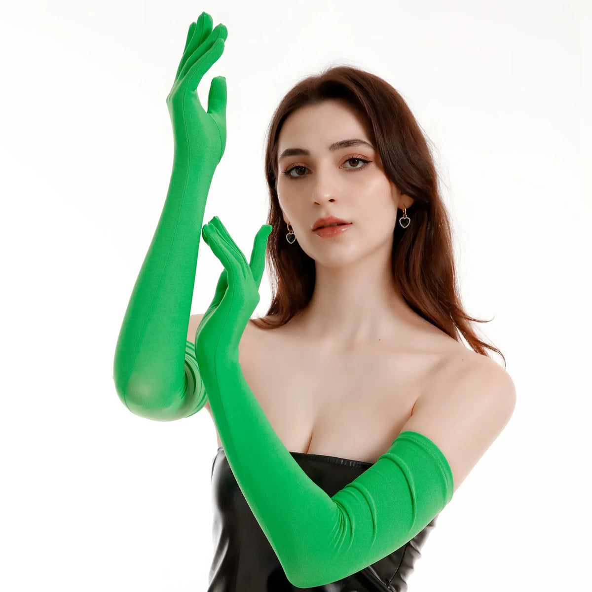 Women's Extended Stretch Milk Silk Gloves Summer Sunscreen Thin Driver Dance Performance Wedding Dress Hands Lady Mittens NV31