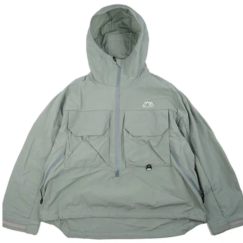 Loose Fitting Hooded Water Resistant Jacket Comfortable Long Sleeve Youthful Style Outerwear for Men And Women