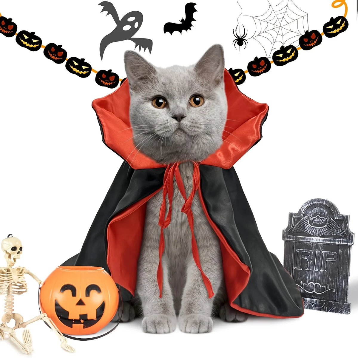 Halloween Dog Costume Cat Costume Vampire Cape Pet Costume Funny Devil Cloak Cosplay Outfit Halloween Party Dress Up Accessories