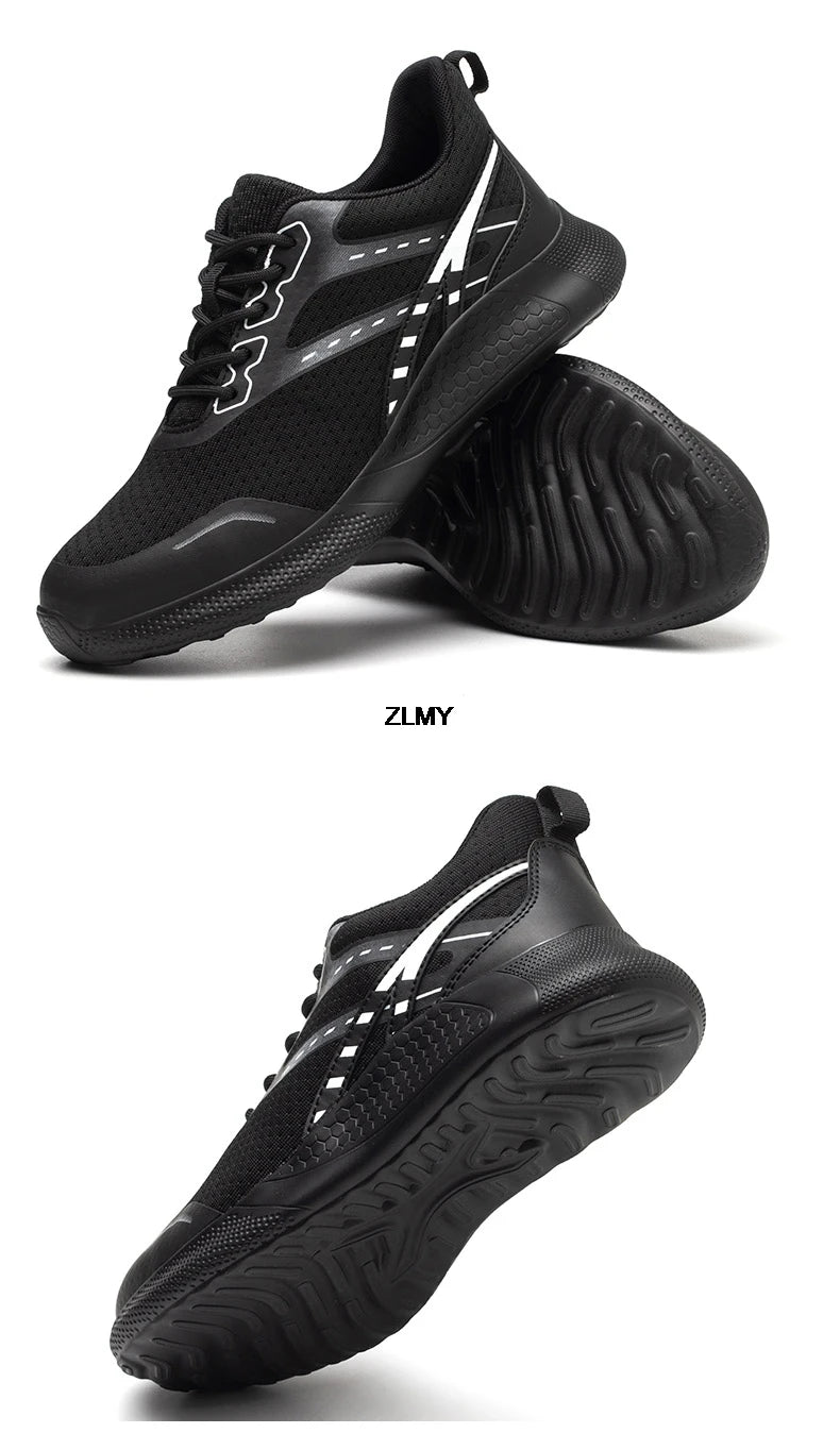 ZLMY New Women Safety Shoes Steel Toe Sneaker Lightweight Work Shoes Puncture Proof Work Safety Boots Woman Men Security Boots