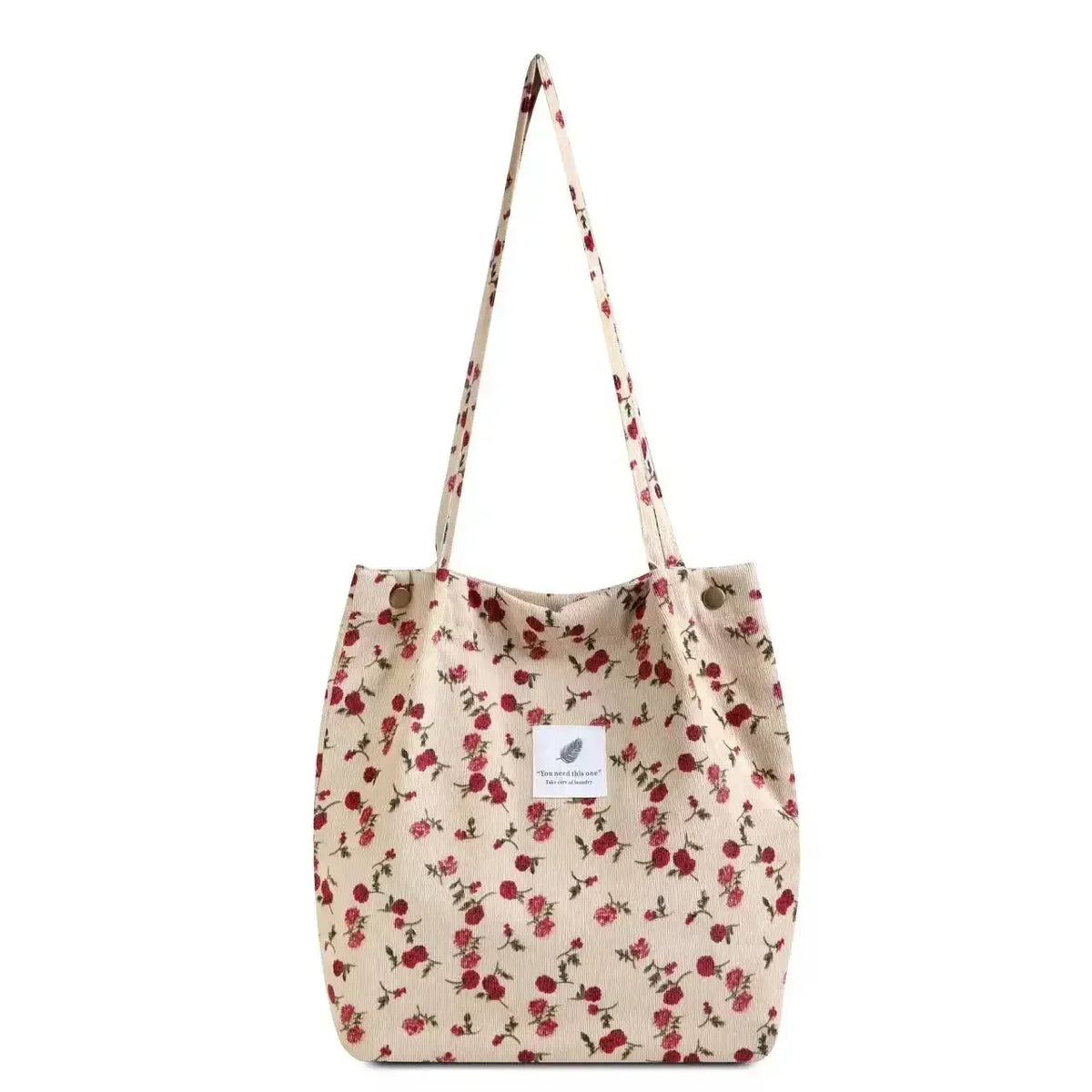 New Corduroy Shoulder Bag for Women Cotton Cloth Large Handbag Solid Color Eco Shopping Bag 2023 Ladies Reusable Totes Bags