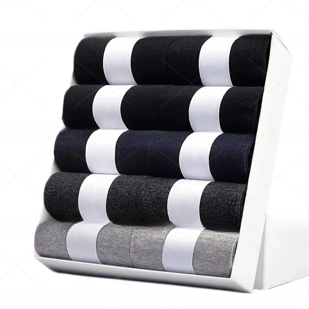 5/10 Pairs Men Socks Cotton Blend Black Business Casual Soft Breathable for  Spring Summer Autumn Winter Size 6-13