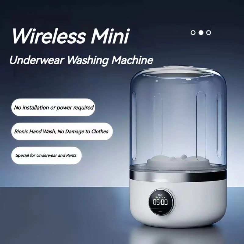 Mini Washing Machine Portable Rechargeable Fully Automatic Washing Machine for Underwear, Socks, and Small Laundry