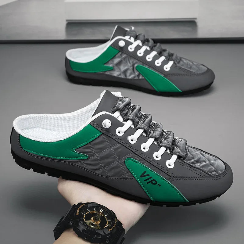 Trendy Half Slippers Flat Casual Shoes for Men Classic Summer Slippers Man's Flats Concise Men's Sneakers Slip-on Male Slippers