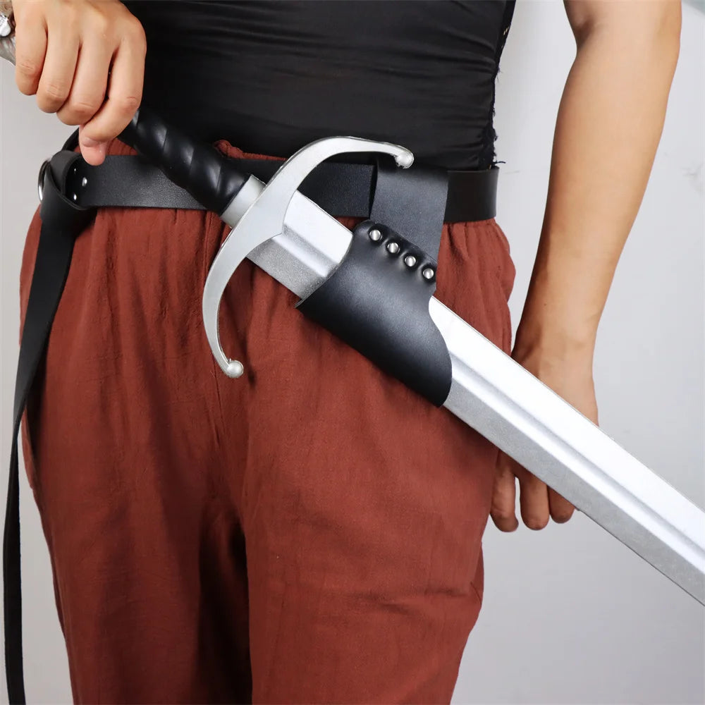 Medieval Leather Scabbard Renaissance Viking Knight Scabbard Halloween Cosplay Stage Performance Role-Playing Retro Belt