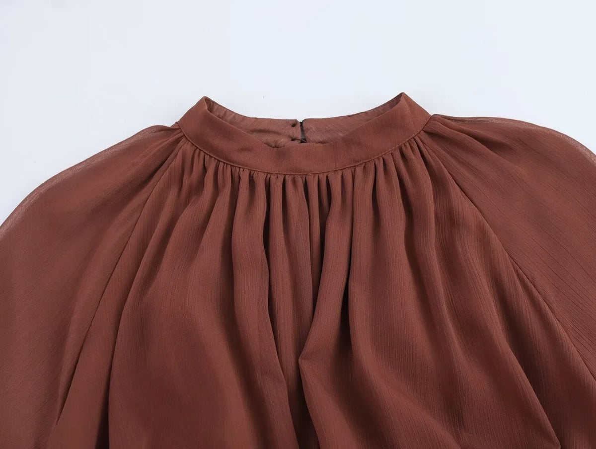 Elegant Dress With Ruffled Long Sleeves Bohemian Dress With Tie Straps And An Irregular Hem Trendy New Women Dress Spring Summer