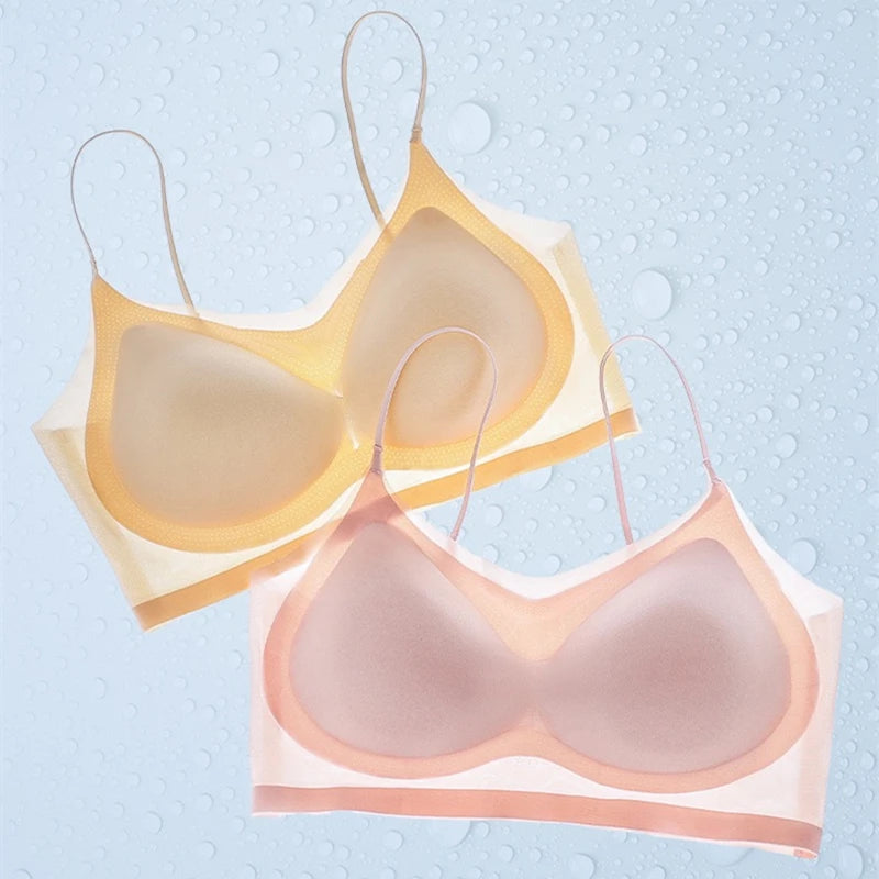 Non-marking Comfortable Breathable Underwear Women's No Steel Ring Sports Sleep Sub-breast Women's Bra With Optional Mat