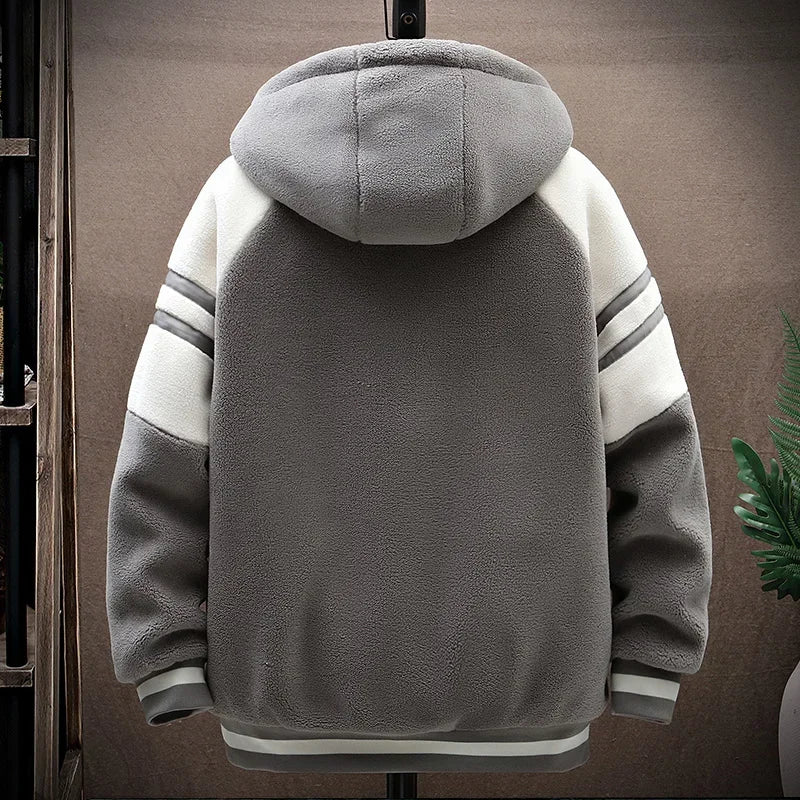 2023 Men's Hooded Jackets Japan Fashion Streetwear Harajuku Coats Men Autumn Winter Men Clothing Wool Jackets Embroidery Jacket