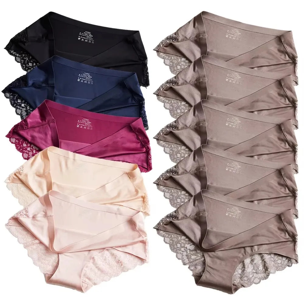 1/5/10Pcs Seamless Women Hollow Out Panties Set Underwear Comfort Lace Briefs Low Rise Female Sport Panty Soft Lady Lingerie
