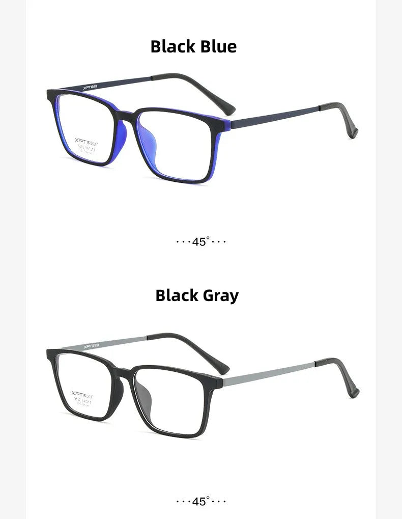 FIRADA Fashion Eyewear Retro Square Titanium TR90 Large Size Eyeglasses Optical Prescription Glasses Frame For Men Women 9822