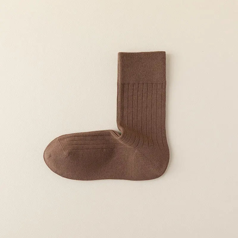 Miosam Custom Logo Solid Cotton Casual Business Socks Antibacterial Deodorant Sweat Absorbent Breathable Socks Men Crew Socks