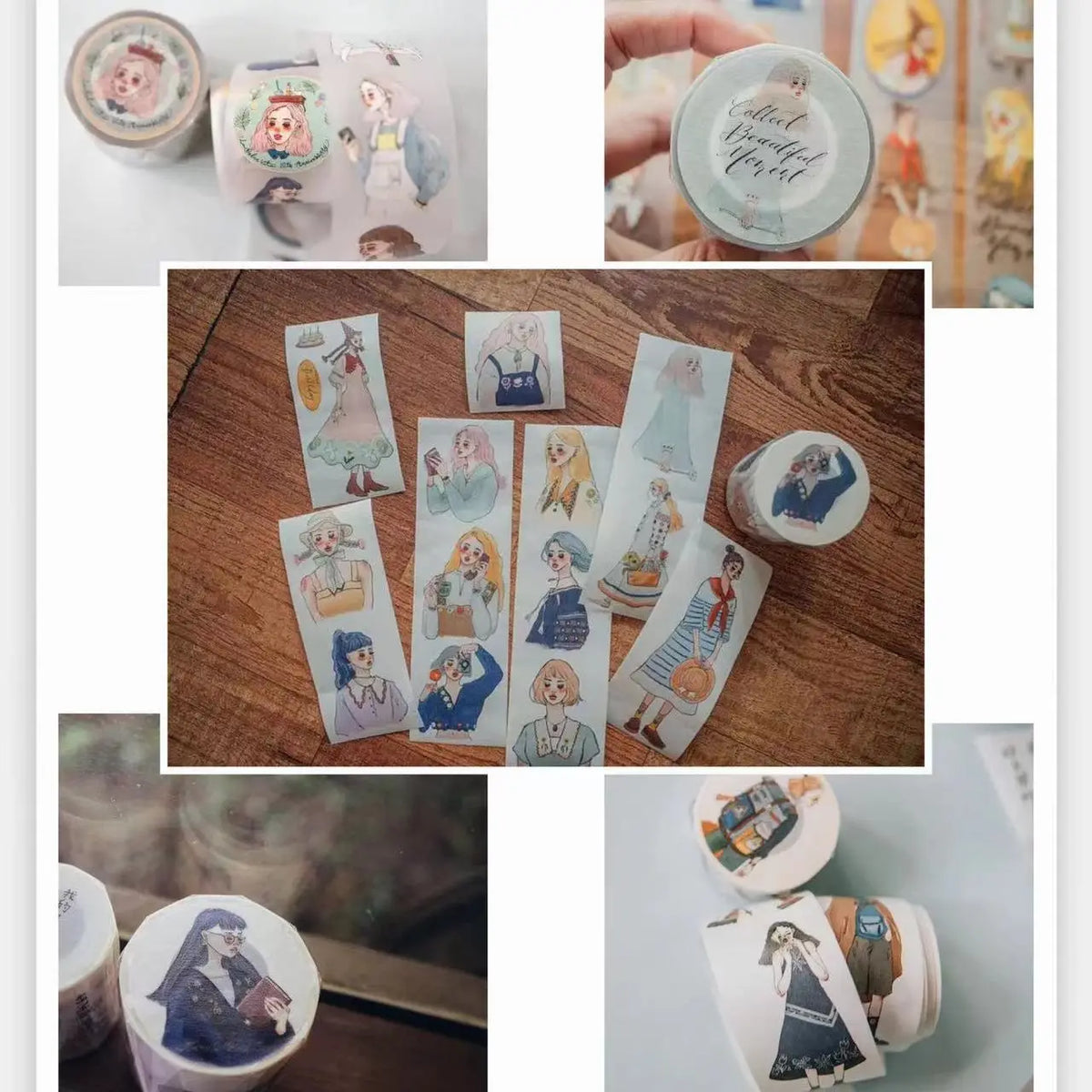 1 Loop Lovely Bon Voyage Life Is Beautiful Girl Washi PET Tape Planner DIY Scrapbooking Decorative Plan Sticker
