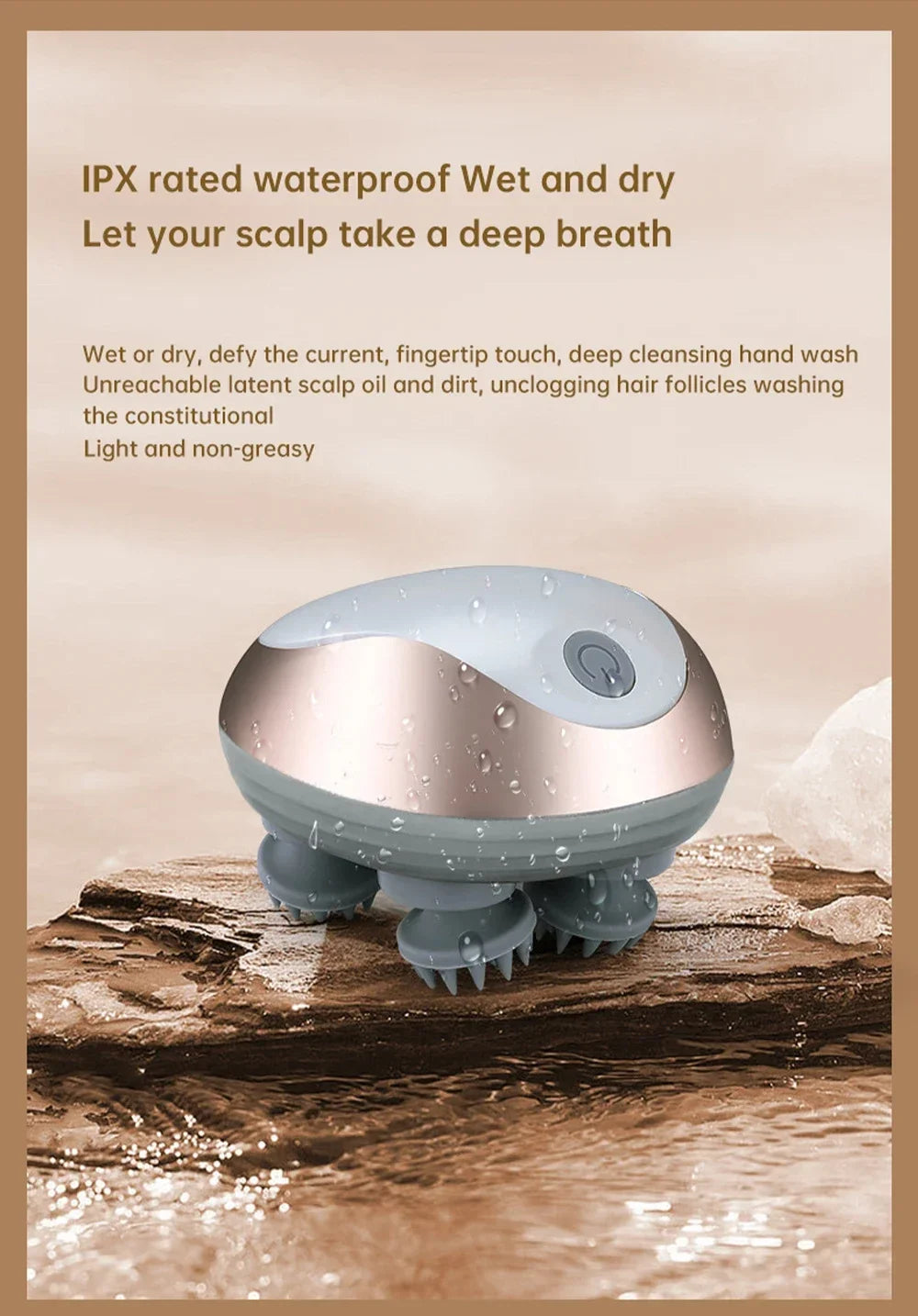 Electric Head Massager Silicone Scalp Magnetic Suction Charging Silicone Shoulder Multifunctional Kneading Vibration Head Spa