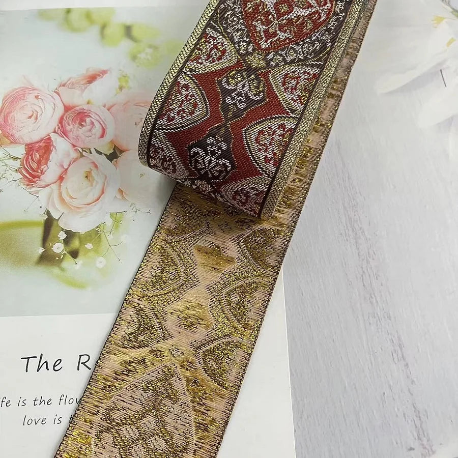 10yards/lots wide 5cm Woven Jacquard Ribbon Trims for curtain and clothing accessory LS-2776