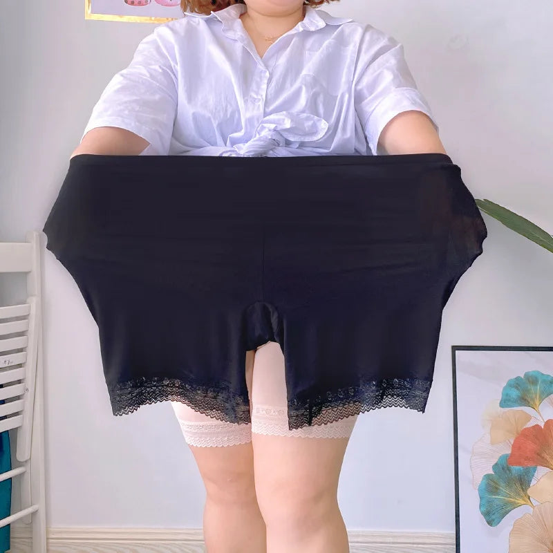 Large Size Female Panties Lace Seamless Safety Short Pants Women's High Waist Stretch Shorts Briefs Slimming Under Skirt Shorts