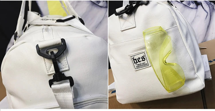 Men Gym Bag custom logo Large Dry And Wet Fitness Handbag Male Female Sports bag personality customization PU Leather Travel bag