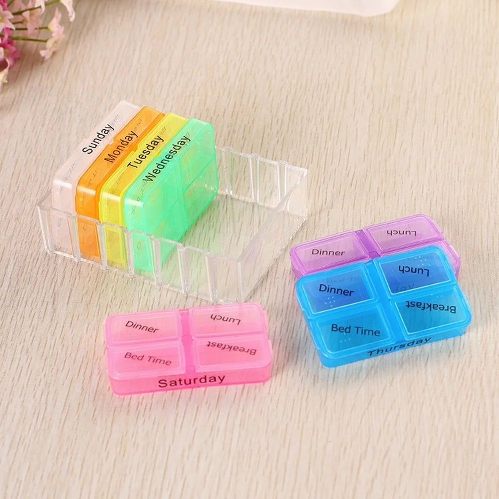 28 Compartment Plastic Medicine Box Drawer Style Organizer for Home Health Care Storage medicine organizer shelf