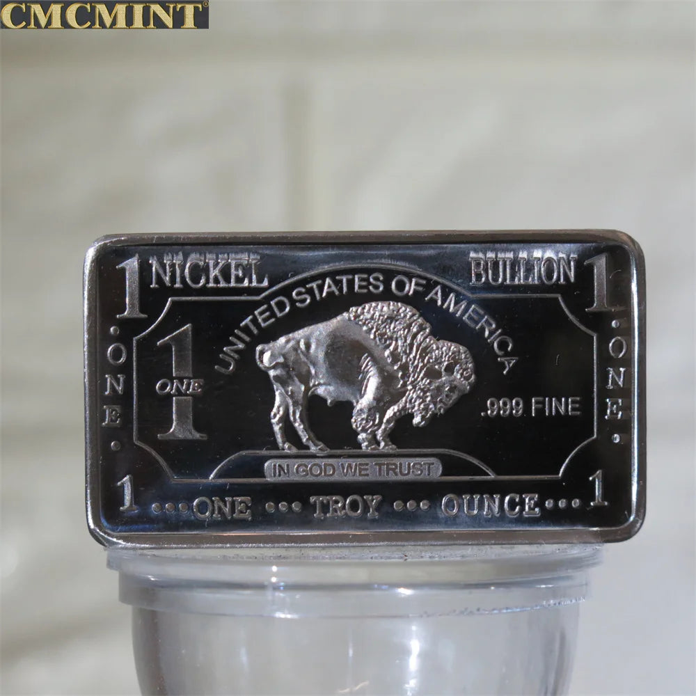 Customized Metal Buffalo Series Challenge Coin 1 Oz .999 Aluminum Buffalo Bar Pure Copper Buffalo Bar With Cmcmint On The Back