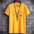 Manga S-6XL Oversize Men Loose Tee Tops 100% Cotton Fashion Goth Print Men's Short Sleeve T-shirt Summer New Male Casual Tshirt