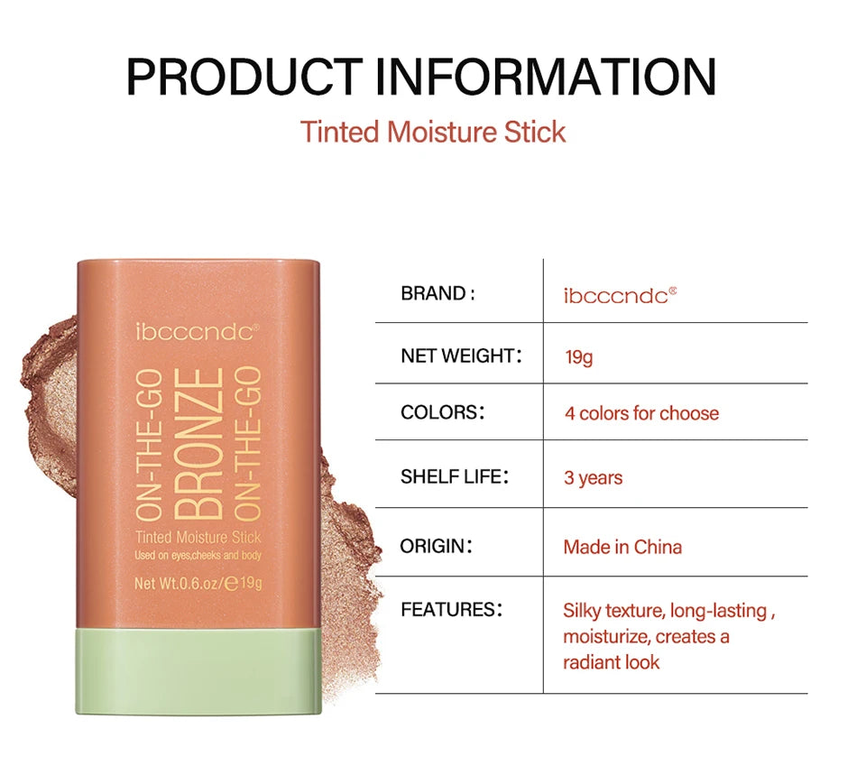 High Gloss Stick Face Brightening Rotary Small Gold Tube Concealer Pearl Gloss Dressing Stick Three Color Makeup Contour Correct