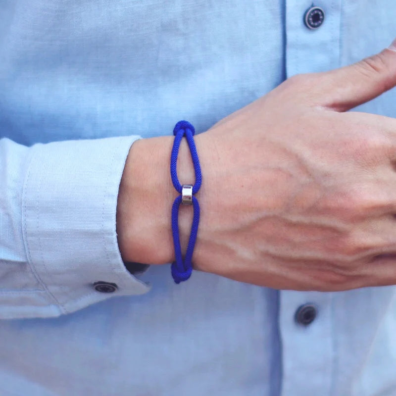 Noter 3mm Thin Cord Chain Bracelet Unisex Stainless Steel Coil Handmade Adjustable Braclet Lucky Blue Red Thread Braslet Joias