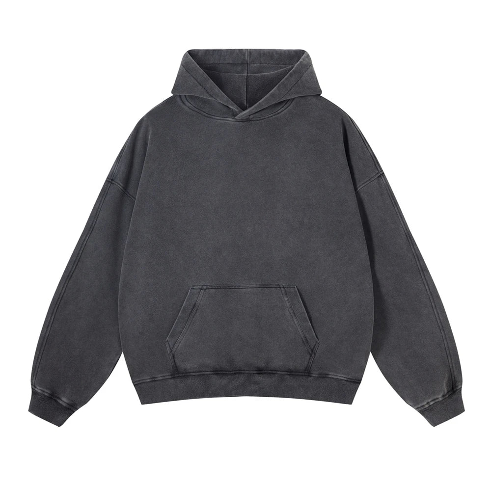 ZODF Vintage Batik Washed 420gsm Cotton Hoodies For Men Unisex Heavyweight Loose Hip Hop Hooded Sweatshirts Pullovers HY0696