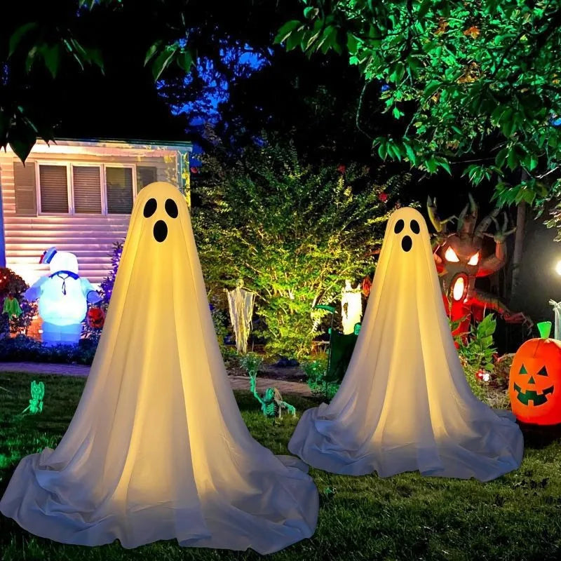 Halloween Ghost Decorations, Halloween Indoor and Outdoor Party Supplies, Suitable for Yards, Porches, Gardens, and Lawns