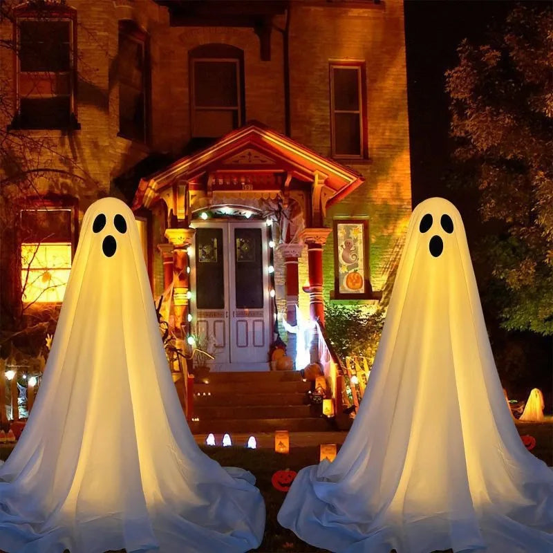 Halloween Ghost Decorations, Halloween Indoor and Outdoor Party Supplies, Suitable for Yards, Porches, Gardens, and Lawns