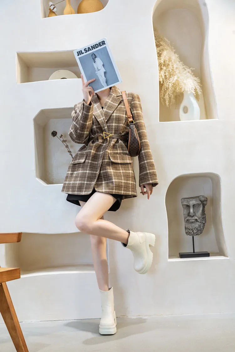 AIYUQI Women High Heel Boots Genuine Leather 2026 New 10cm Heel High Women's Booties Platform British Style Fashion Boots Women