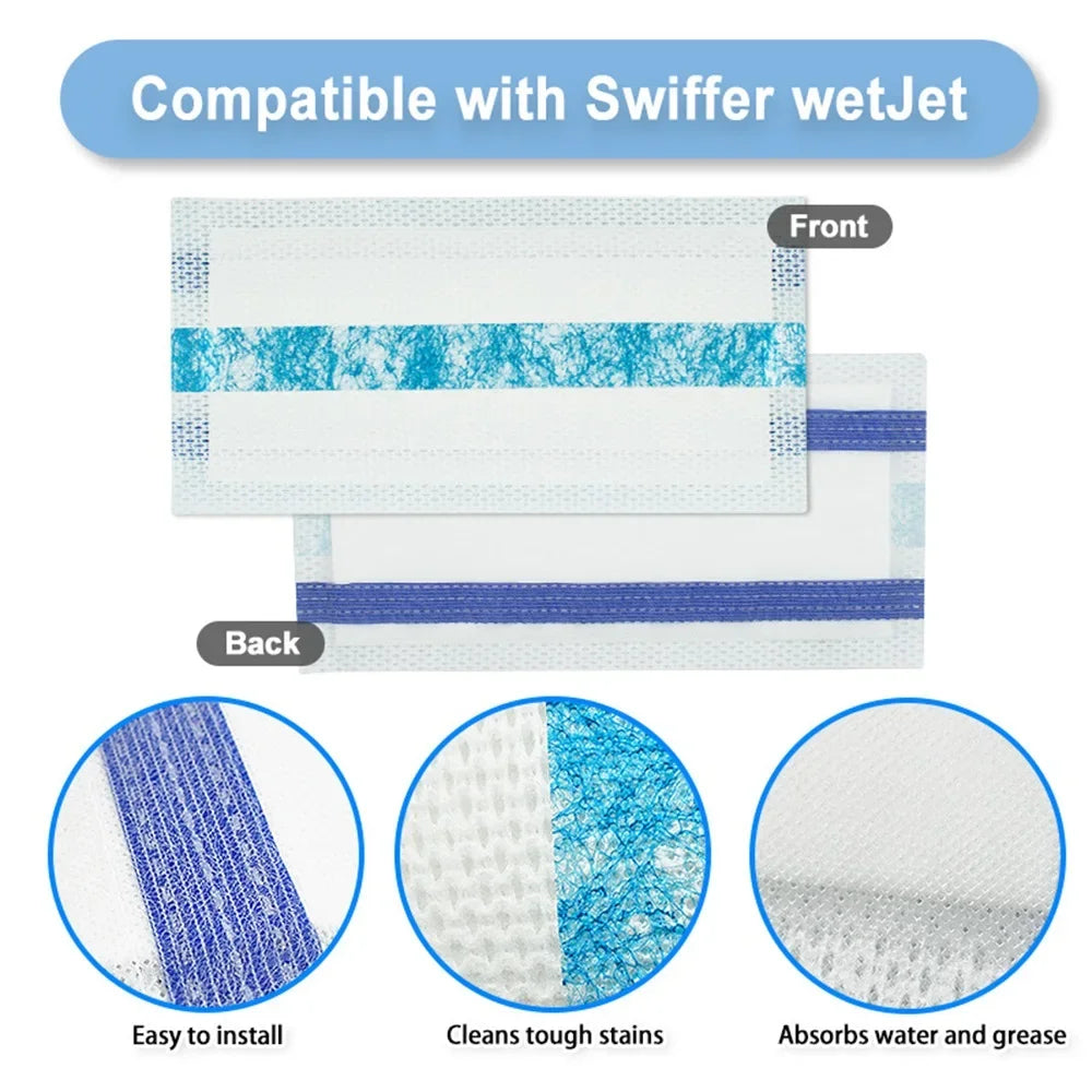 10PCS Disposable Mop Pads Refills Compatible with Swiffer Wet Jet Spray Mop,Wet Dry Use for All Purpose Multi Floor Mop