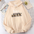 The Beagles Simplicity Printing Mens Hoody Harajuku Fleece Sweatshirt Fashion Crewneck Hooded Casual Oversize  Streetwear