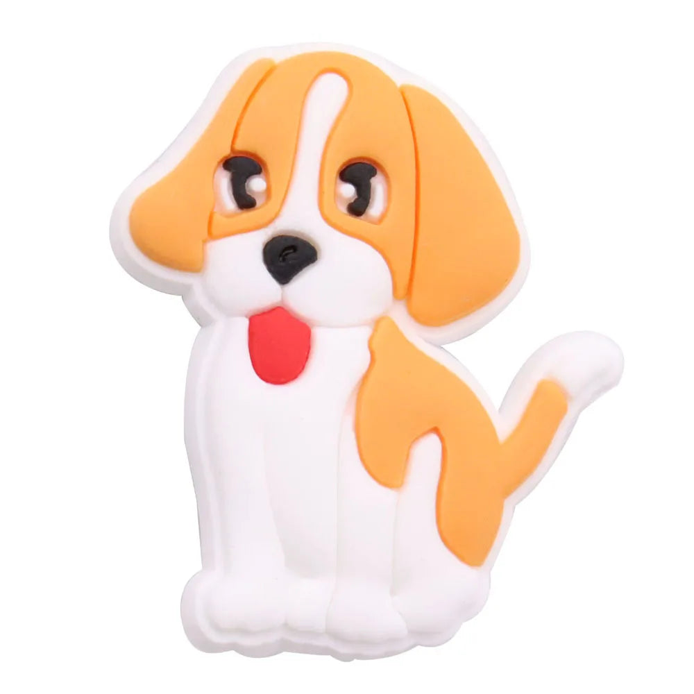 1PCS PVC Kawaii Animal Kinds Of Dog Mom Dad Sandals Shoe Decoration Charms Fit Wristbands Buckle Slipper Accessories Xmas Gifts