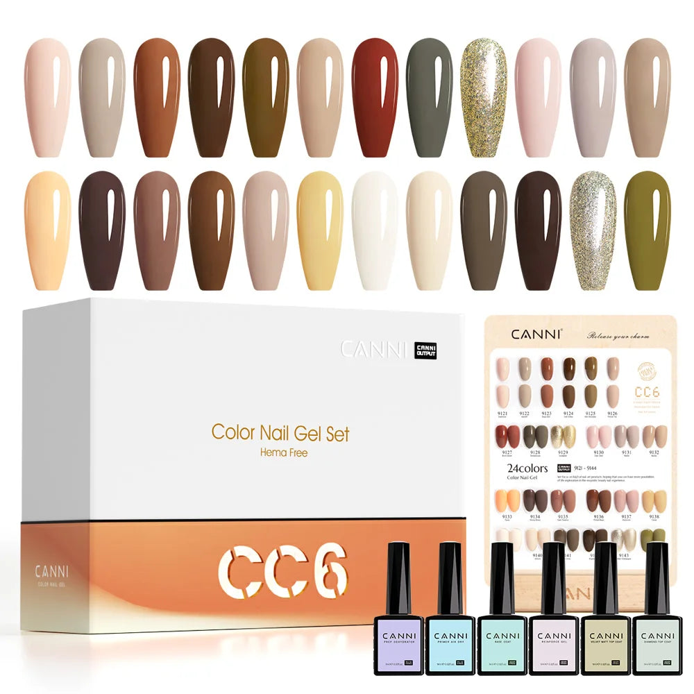 CANNI Hema TPO Free Nail Gel Polish Fall Nails Maillard Color Collection Semi Permanent Diamond Longwear Top Coat 9ml