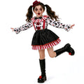 Halloween Costume Spotted Clown Adults Kid Suspenders Skirt Outfit Cosplay Stage Performance Role Play Circus Party Jester Dress