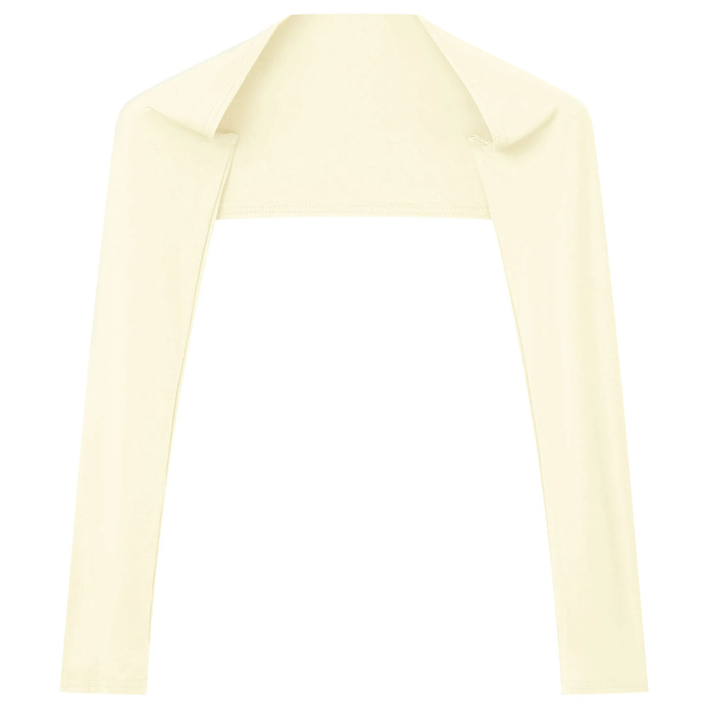 Men Open Front Half Crop Top Solid Long Sleeve Cardigan Bolero Shrug Tops Muscle Arm Sleeves Workout Sports Gym Tops Clubwear