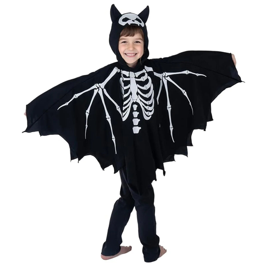 Halloween Costume for Boys Creative Skeleton/Bat Hooded Jumpsuit for Cosplay Party